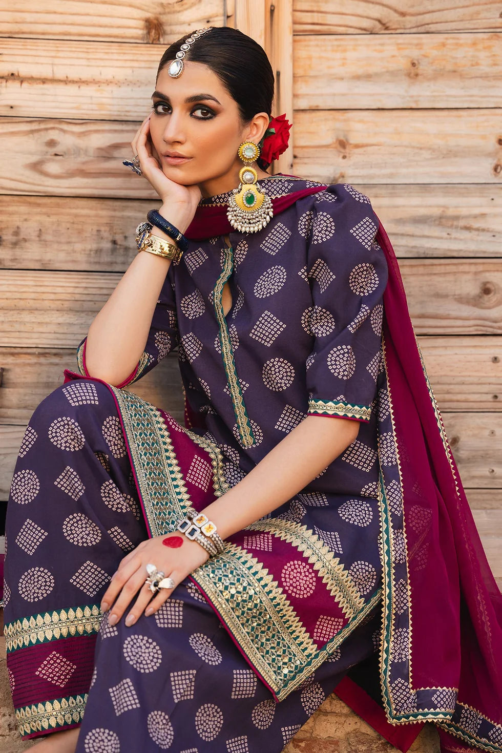 3 Piece - Printed Lawn Embroidered Suit with Lawn Duppatta (Unstitched)