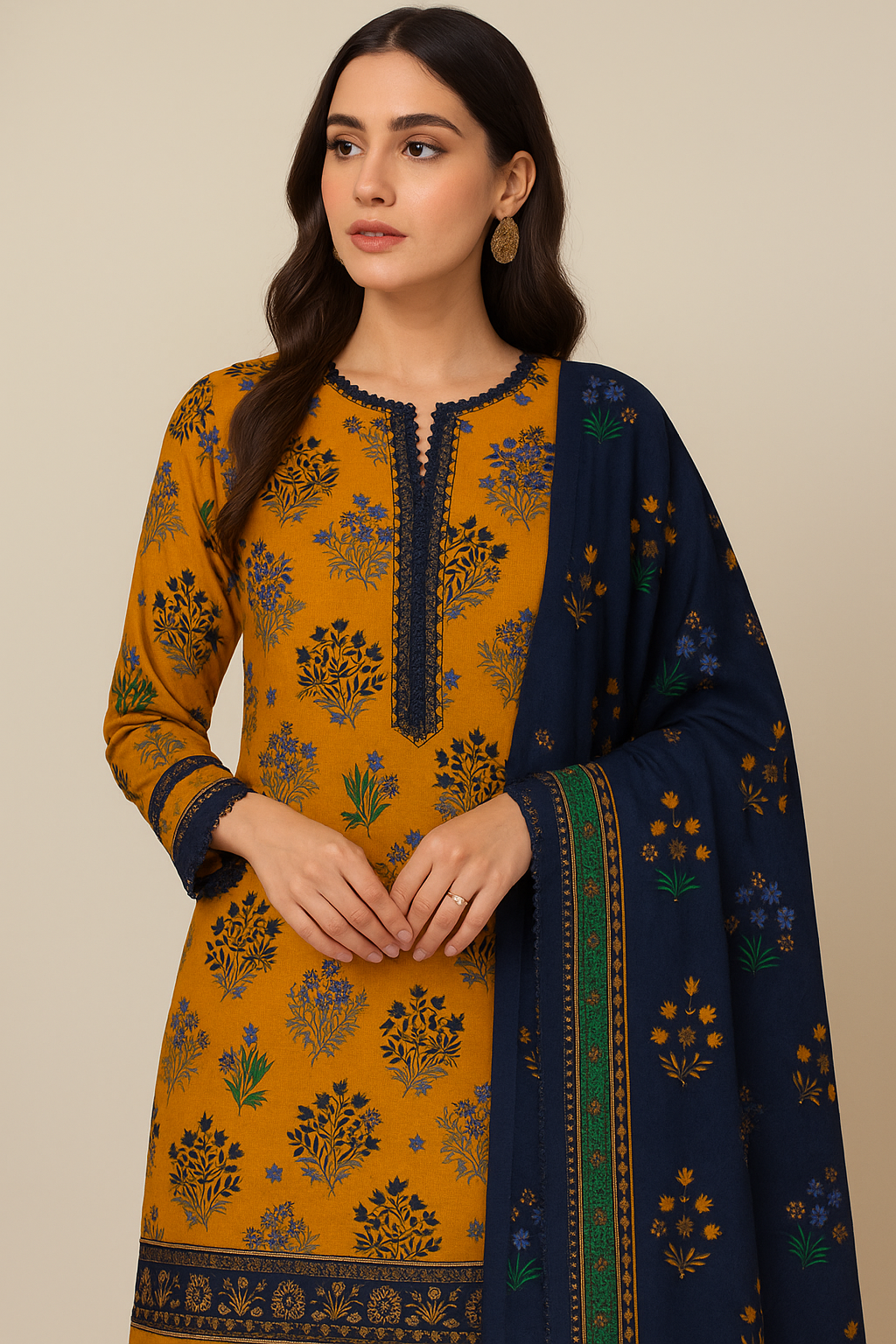 3 Piece - Printed Lawn Suit with Swiss Duppatta (Unstitched)
