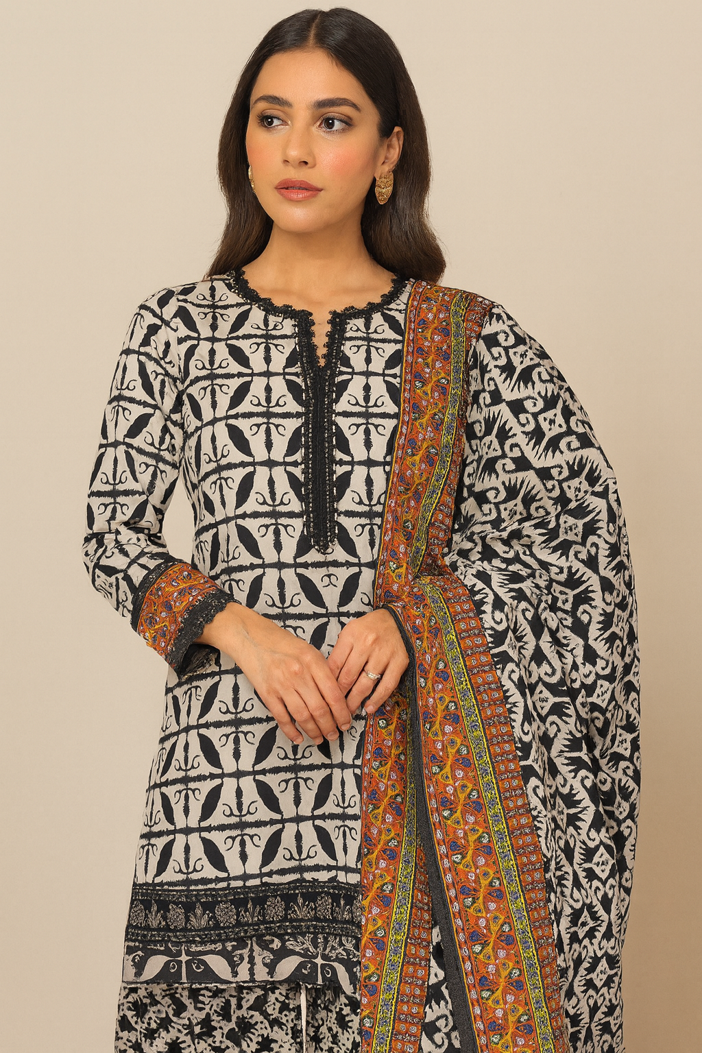3 Piece - Printed Lawn Suit with Lawn Duppatta (Unstitched)