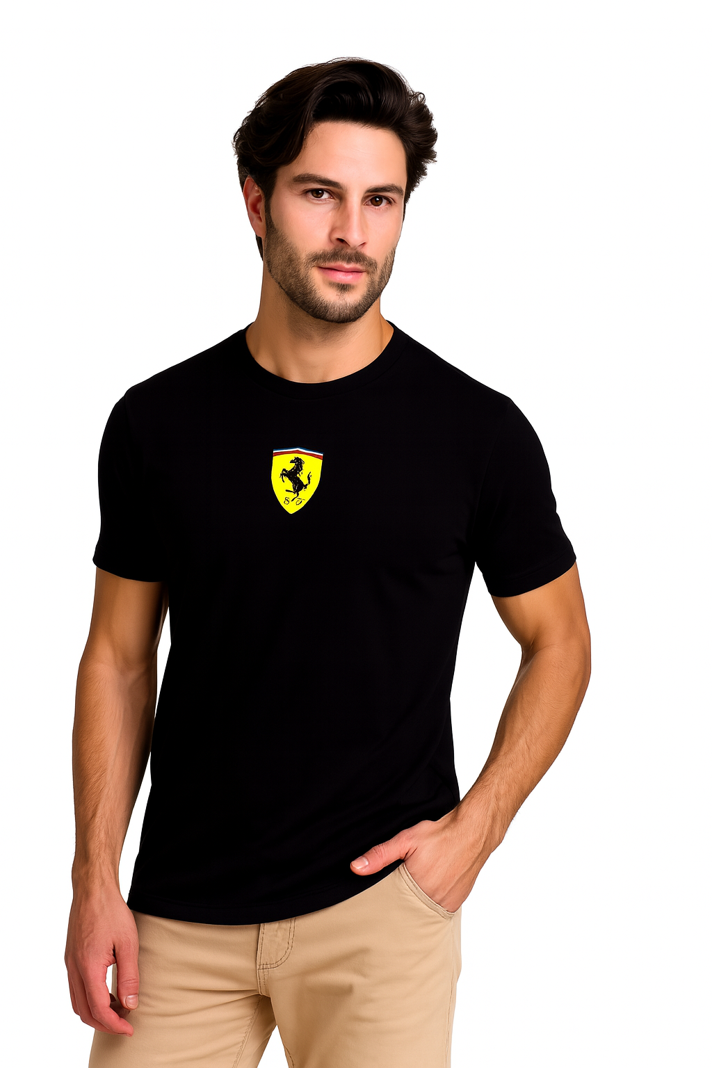 Ferrari  - Men's Classic Black T-Shirt