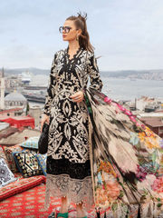 3 Piece - Maria B Khaddar Full Heavy Embroidered Suit with Digital Printed Khaddar Dupatta (Unstitched)