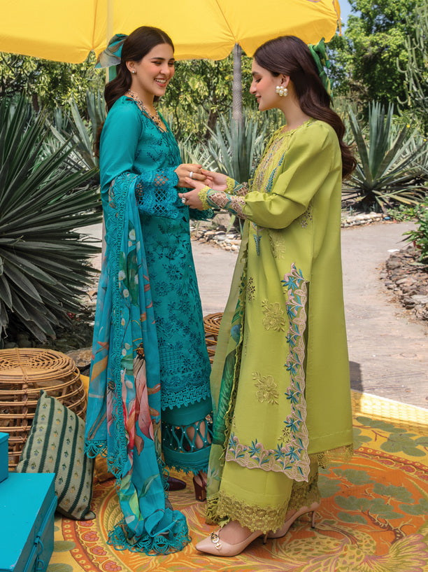 3 Piece - Dhanak Full Heavy Embroidered Suit with Printed Pashmina Wool Shawl (Unstitched)
