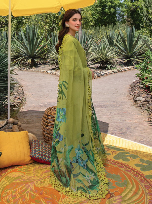 3 Piece - Dhanak Full Heavy Embroidered Suit with Printed Pashmina Wool Shawl (Unstitched)