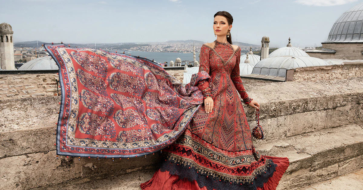 3 Piece - Printed Lawn Embroidered Suit with Lawn Duppatta (Unstitched)