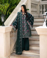 3 Piece - Dhanak Full Heavy Embroidered Suit with Embroidered Dhanak Shawl (Unstitched)