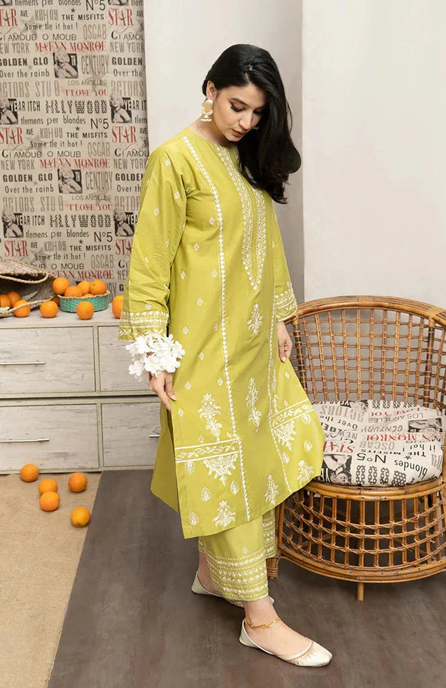 2 Piece - Dhanak Full Heavy Embroidered Suit with Plain Dyed Trouser (Unstitched)