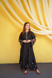 2 Piece - Dhanak Full Heavy Embroidered Suit with Dhanak Embroidered Trouser (Unstitched)