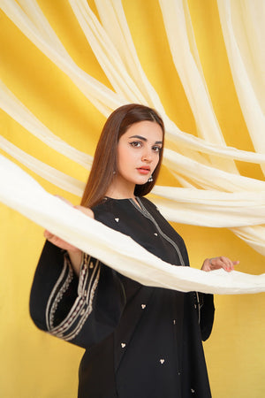 2 Piece - Dhanak Full Heavy Embroidered Suit with Dhanak Embroidered Trouser (Unstitched)