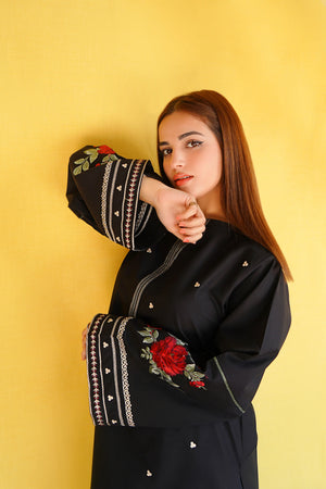 2 Piece - Dhanak Full Heavy Embroidered Suit with Dhanak Embroidered Trouser (Unstitched)