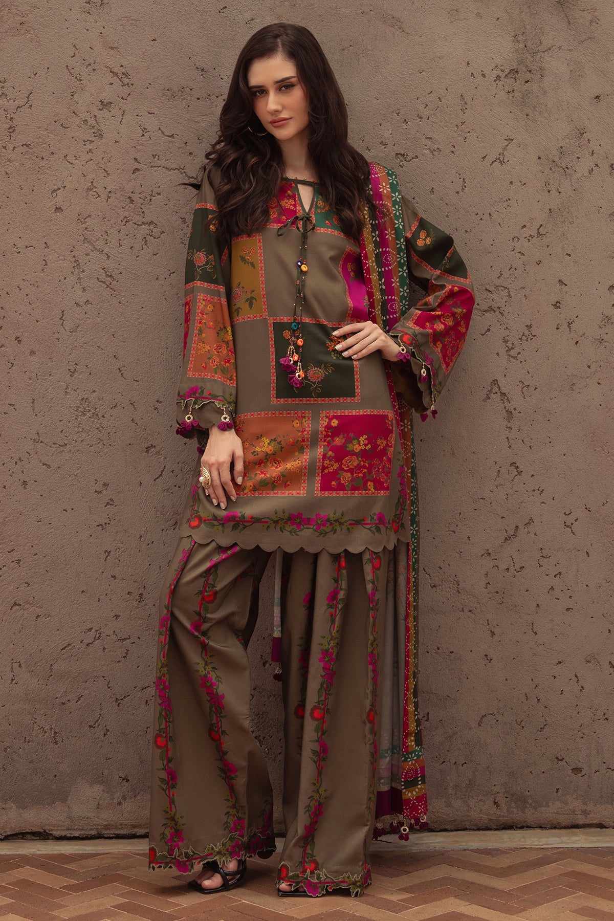 3 Piece - Charizma Khaddar Digital Printed Suit with Digital Printed Khaddar Dupatta (Unstitched)