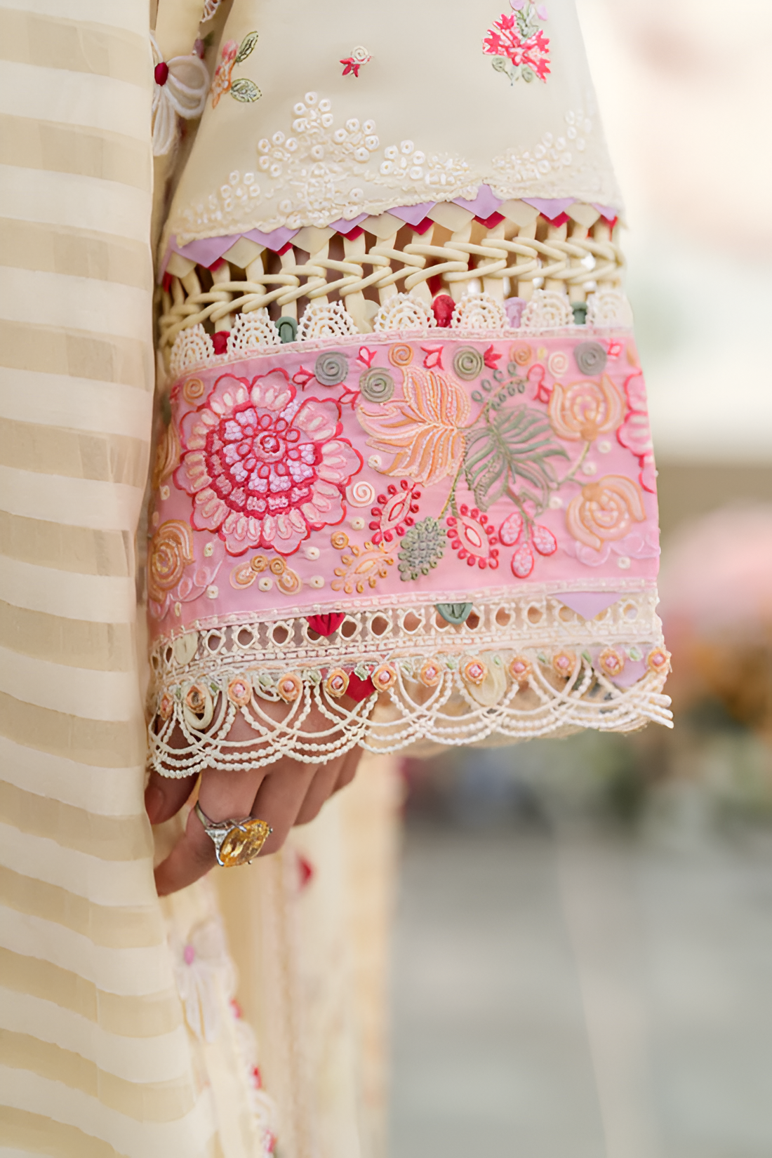 3 Piece - Dhanak Embroidered Suit with Dhanak Heavy Embroidered Shawl (Unstitched)