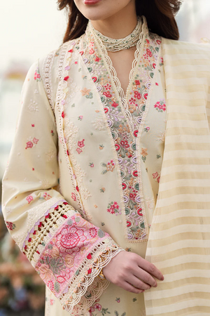 3 Piece - Qalamkar Dhanak Full Heavy Embroidered Suit with Dhanak Embroidered Shawl (Unstitched)