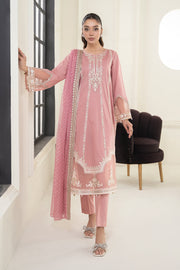 3 Piece - Maria B Dhanak Full Heavy Embroidered Suit with Embroidered Digital Printed Wool Shawl (Unstitched)