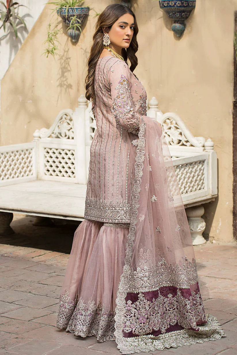 3 Piece - Net Full Heavy Embroidered Suit with Net Embroidered Dupatta (Unstitched)