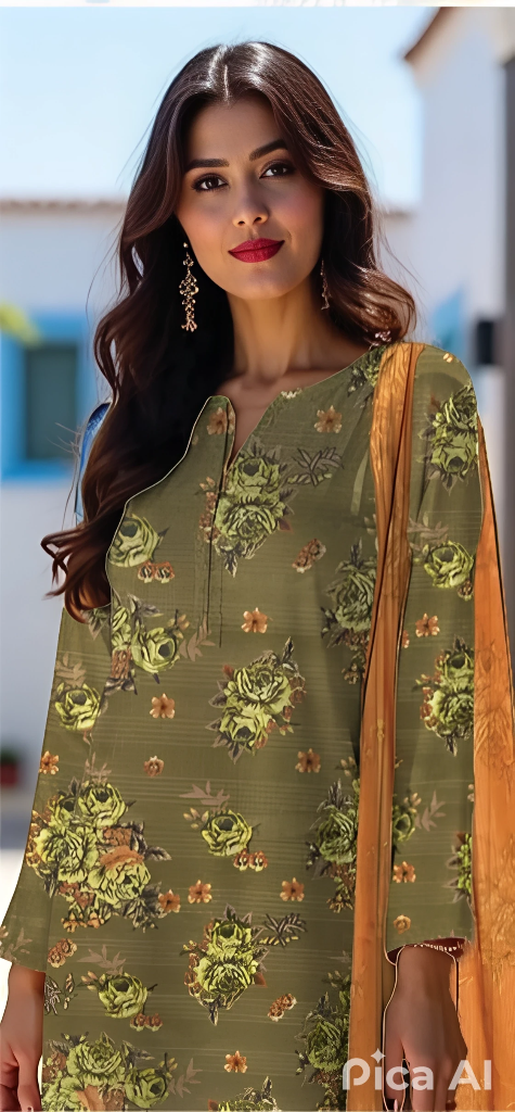 3 Piece - LimeLight BanaDora Printed Linen Suit with TanaDora Duppatta (Unstitched)