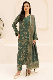 3 Piece - Iznik Khaddar Full Heavy Embroidered Suit with Digital Printed Khaddar Dupatta (Unstitched)