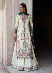 3 Piece - Hussain Rehar Dhanak Full Heavy Embroidered Suit with Digital Printed Wool Shawl (Unstitched)