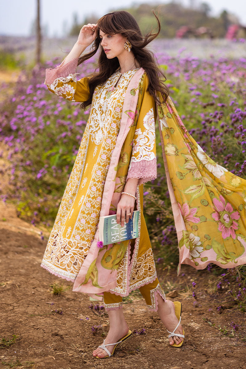3 Piece -  Lawn Embroidered Suit with Tarkashi Monark Duppatta (Unstitched)