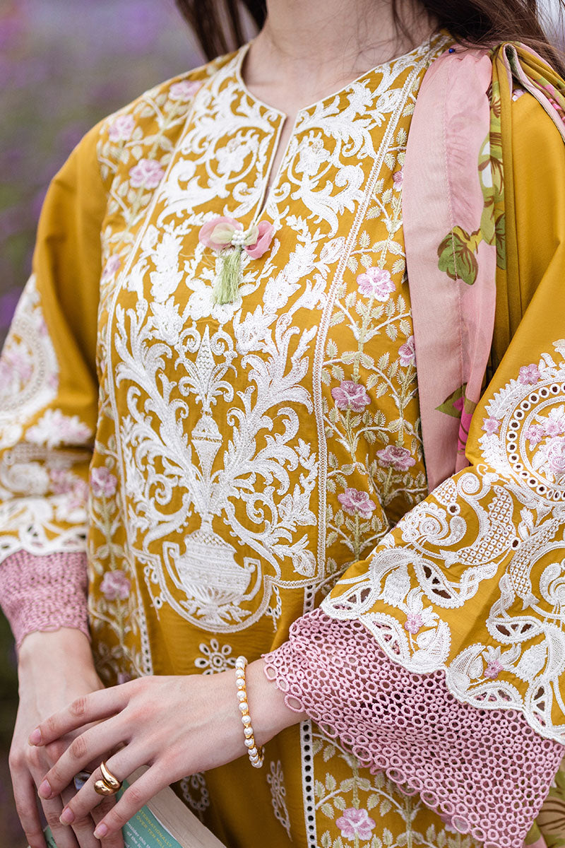 3 Piece -  Lawn Embroidered Suit with Tarkashi Monark Duppatta (Unstitched)