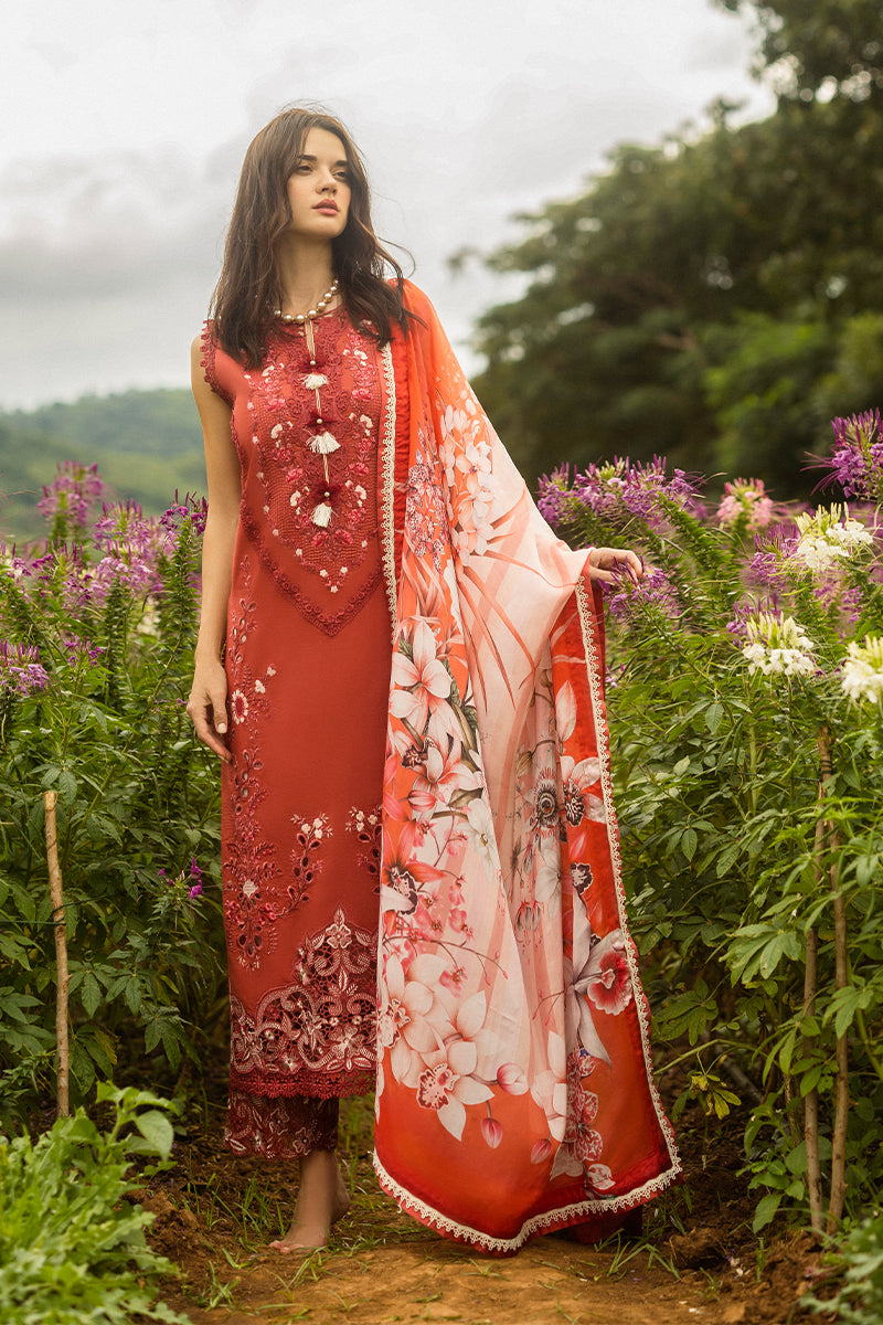 3 Piece - Dhanak Embroidered Suit with Pashmina Zari Shawl (Unstitched)