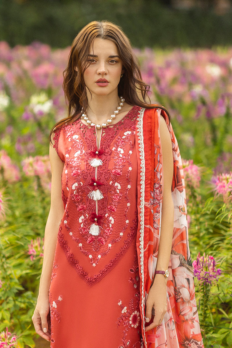 3 Piece - Dhanak Embroidered Suit with Pashmina Zari Shawl (Unstitched)