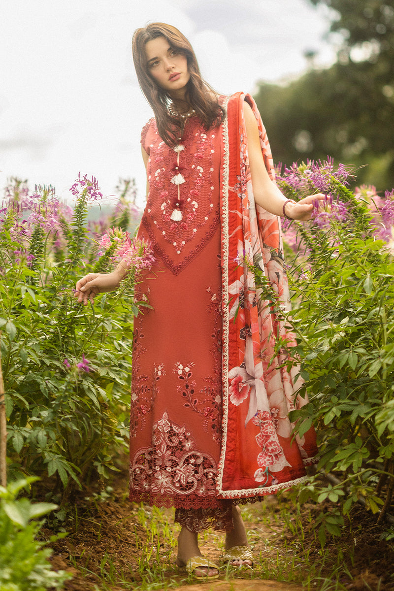 3 Piece - Dhanak Embroidered Suit with Pashmina Zari Shawl (Unstitched)