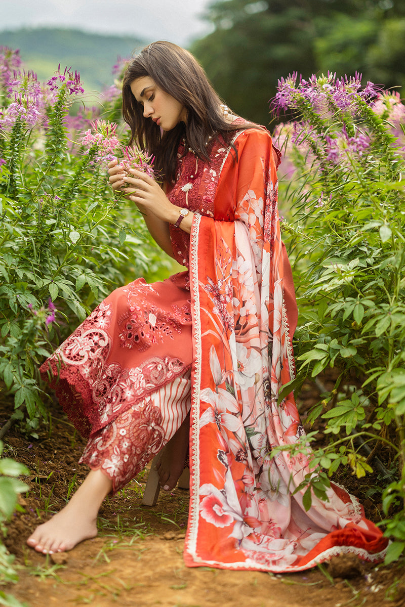 3 Piece - Dhanak Embroidered Suit with Pashmina Zari Shawl (Unstitched)