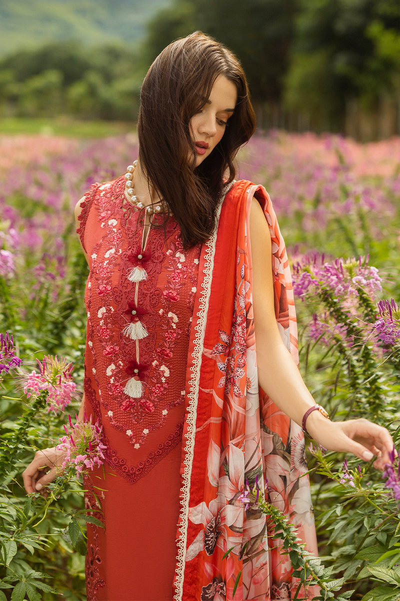 3 Piece - Dhanak Embroidered Suit with Pashmina Zari Shawl (Unstitched)