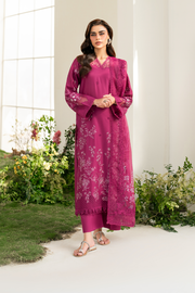 3 Piece - Dhanak Full Heavy Embroidered Suit with Embroidered Digital Printed Wool Shawl (Unstitched)