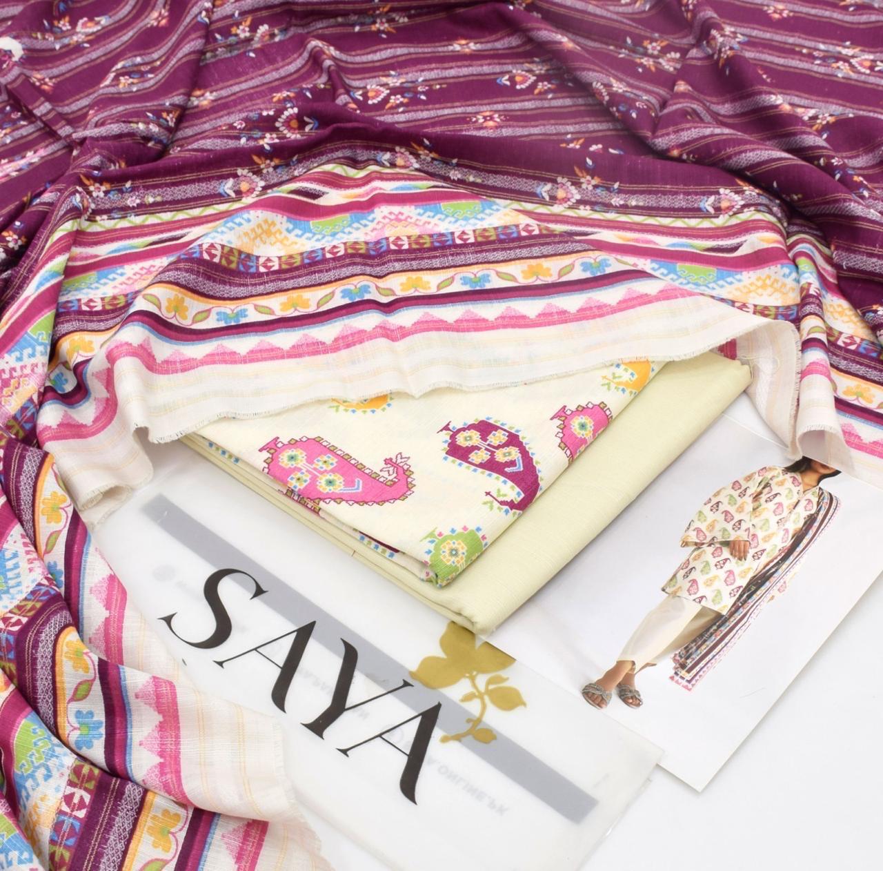 3 Piece - Saya Khaddar Printed Suit with Digital Printed Khaddar Dupatta (Unstitched)