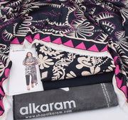 3 Piece - AlKaram Khaddar Printed Suit with Digital Printed Khaddar Dupatta (Unstitched)
