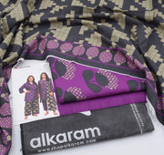 3 Piece - AlKaram Khaddar Printed Suit with Digital Printed Khaddar Dupatta (Unstitched)