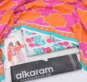 3 Piece - AlKaram Khaddar Printed Suit with Digital Printed Khaddar Dupatta (Unstitched)