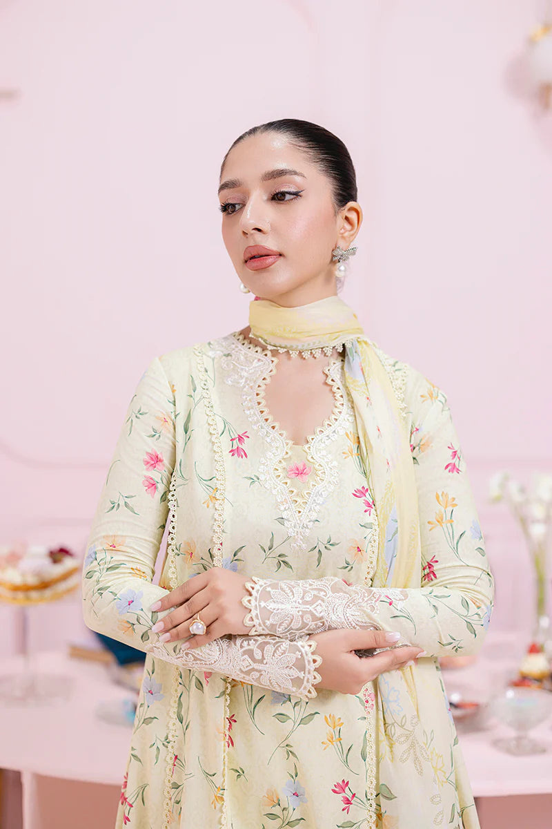 3 Piece - Linen Full Embroidered Suit with Printed Linen Duppatta (Unstitched)