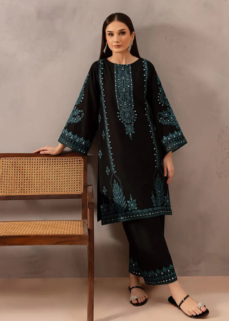 3 Piece - Dhanak Full Heavy Embroidered Suit with Dhanak Embroidered Shawl (Unstitched)