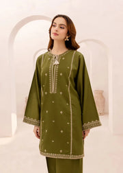 3 Piece - Laam Dhanak Full Heavy Embroidered Suit with Dhanak Embroidered Shawl (Unstitched)