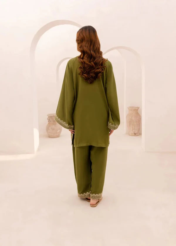 3 Piece - Laam Dhanak Full Heavy Embroidered Suit with Dhanak Embroidered Shawl (Unstitched)