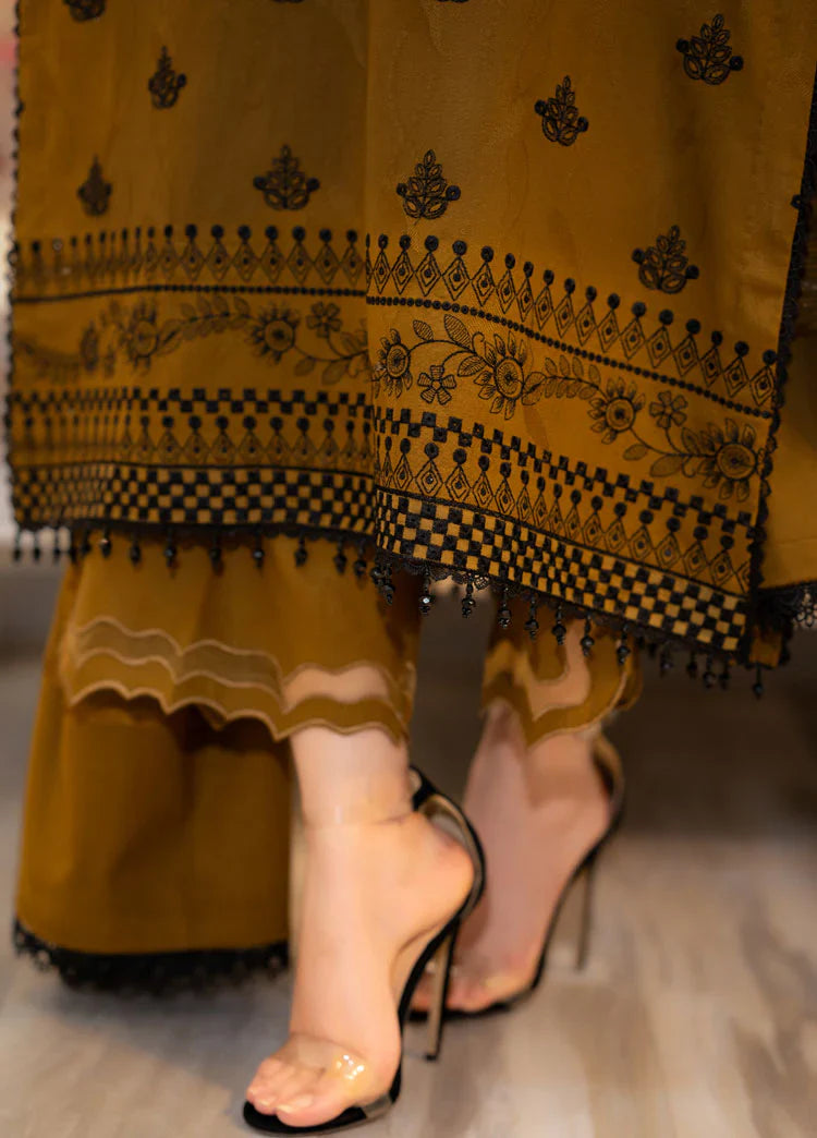 3 Piece - Dhanak Full Heavy Embroidered Suit with Dhanak Shawl  (Unstitched)