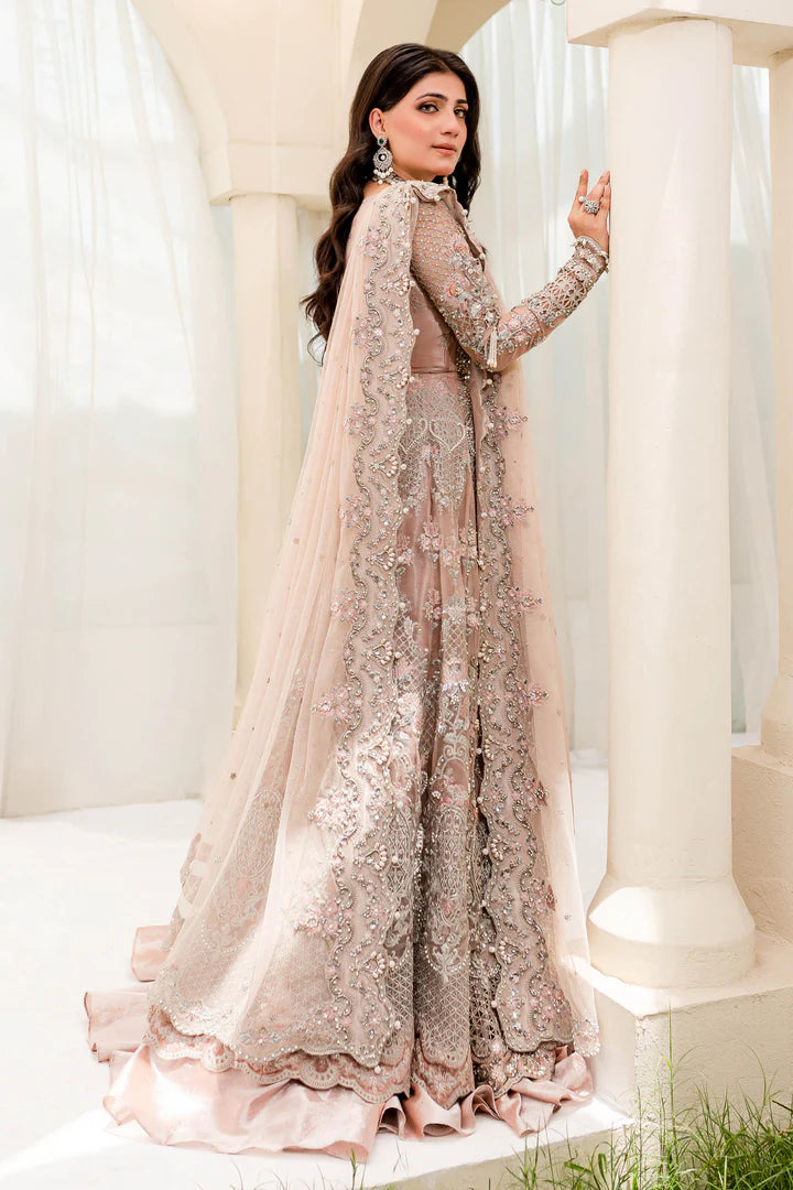 3 Piece - Maria B Net Full Heavy Embroidered Suit with Net Dupatta with Embroidered (Unstitched)