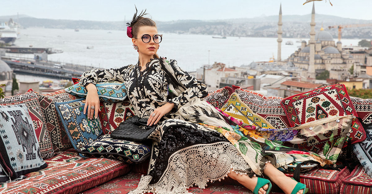 3 Piece - Maria B Khaddar Full Heavy Embroidered Suit with Digital Printed Khaddar Dupatta (Unstitched)