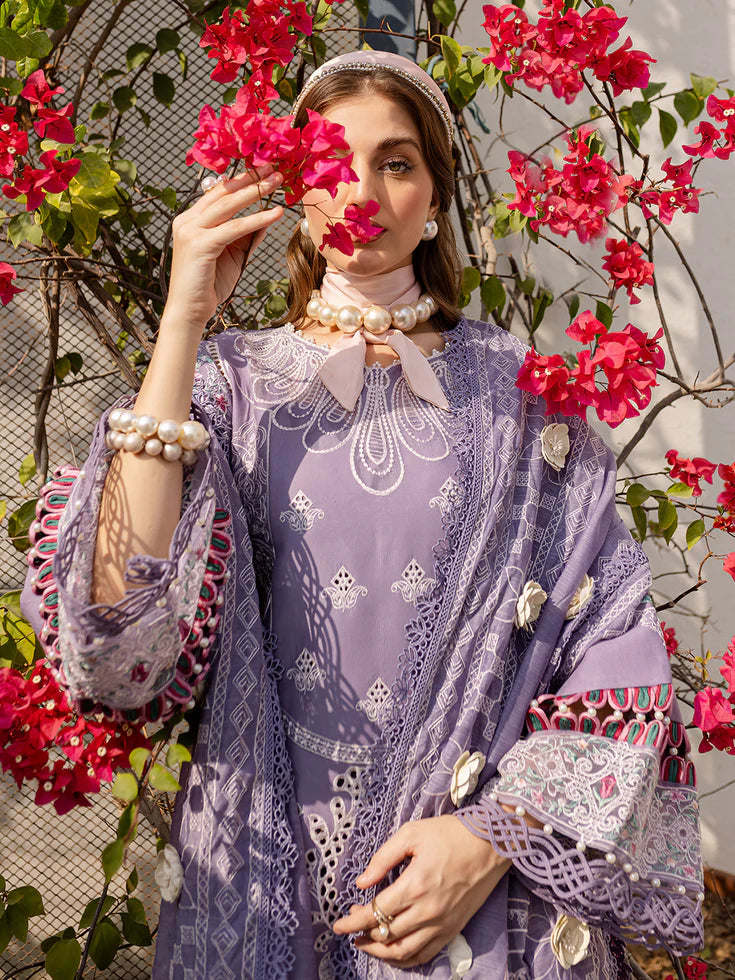 3 Piece - Dhanak Full Heavy Embroidered Suit with Printed Pashmina Wool Shawl (Unstitched)