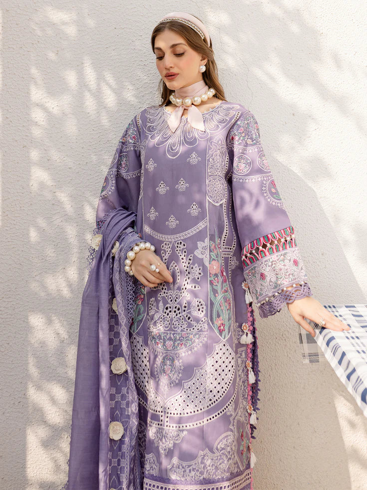 3 Piece - Dhanak Full Heavy Embroidered Suit with Printed Pashmina Wool Shawl (Unstitched)