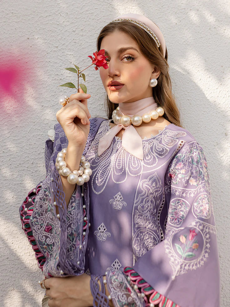 3 Piece - Dhanak Full Heavy Embroidered Suit with Printed Pashmina Wool Shawl (Unstitched)