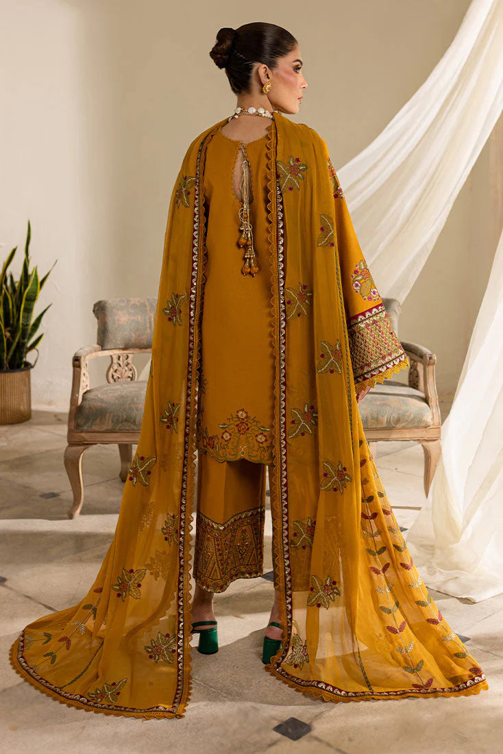 3 Piece - Cross Stitch Dhanak Embroidered Suit with Dhanak Embroidered Shawl (Unstitched)