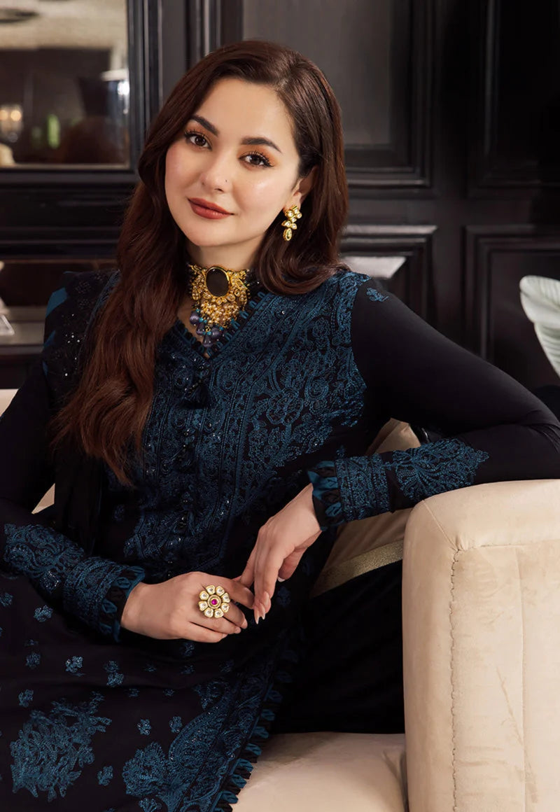 3 Piece - Dhanak Embroidered Suit with Dhanak Embroidered Shawl (Unstitched)