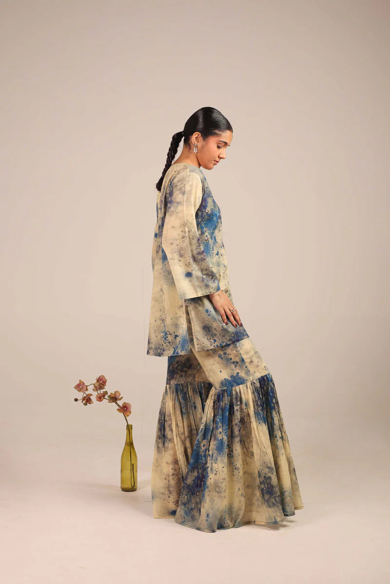 3 Piece - Silk Suit with Digital Printed Silk Dupatta (Unstitched)