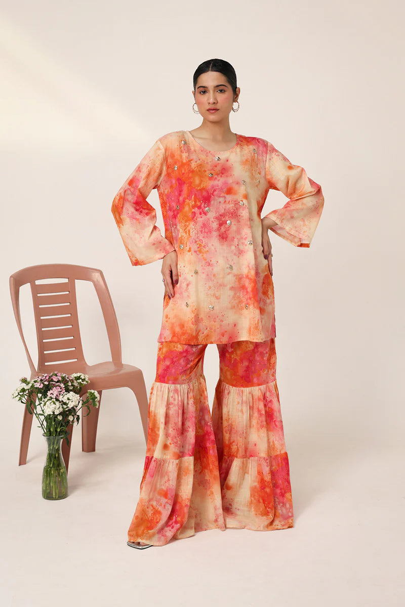 3 Piece - Silk Suit with Digital Printed Silk Dupatta (Unstitched)