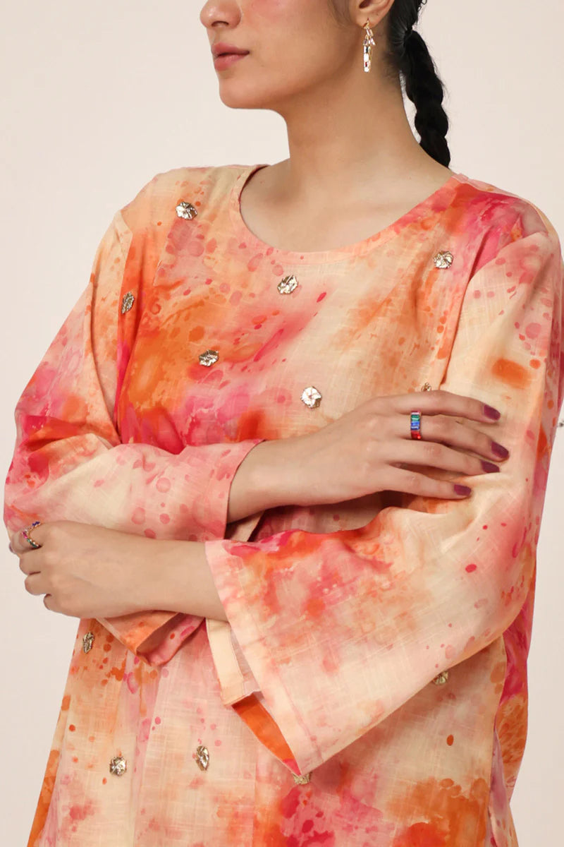 3 Piece - Silk Suit with Digital Printed Silk Dupatta (Unstitched)
