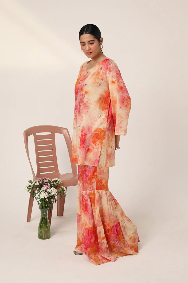 3 Piece - Silk Suit with Digital Printed Silk Dupatta (Unstitched)