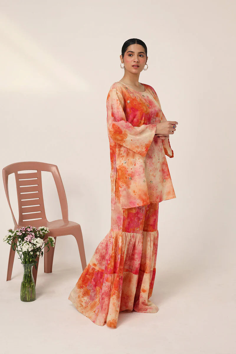 3 Piece - Silk Suit with Digital Printed Silk Dupatta (Unstitched)